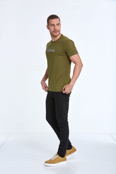 Rosa Printed Men's T-Shirt Khaki - 4