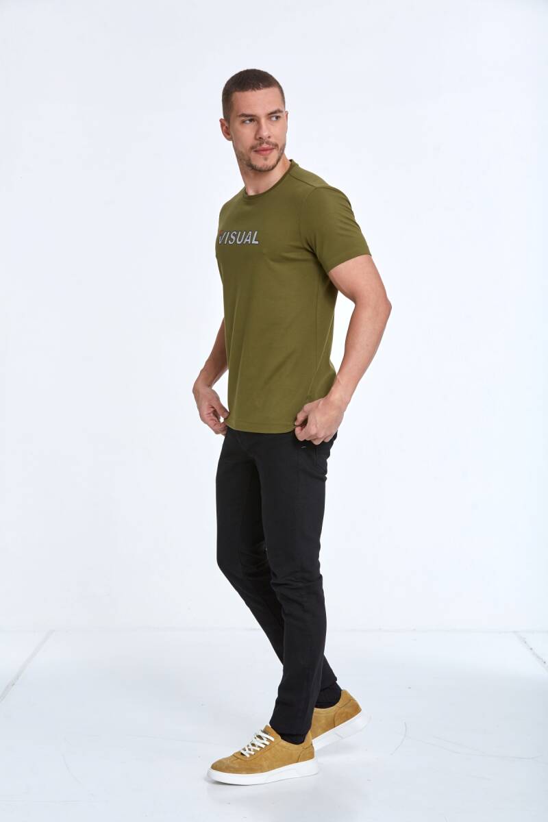 Rosa Printed Men's T-Shirt Khaki - 4