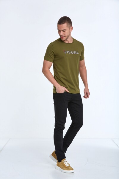 Rosa Printed Men's T-Shirt Khaki - 2