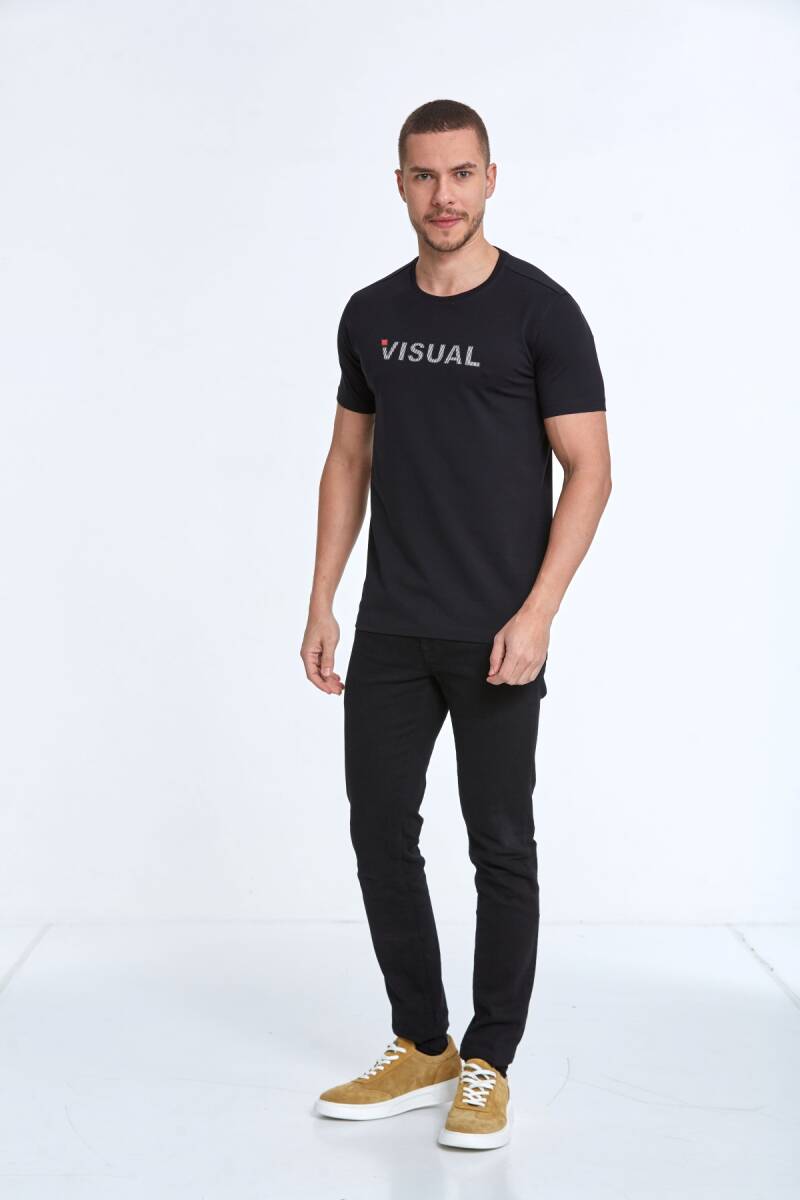 Rosa Printed Men's T-Shirt Navy Blue - 4