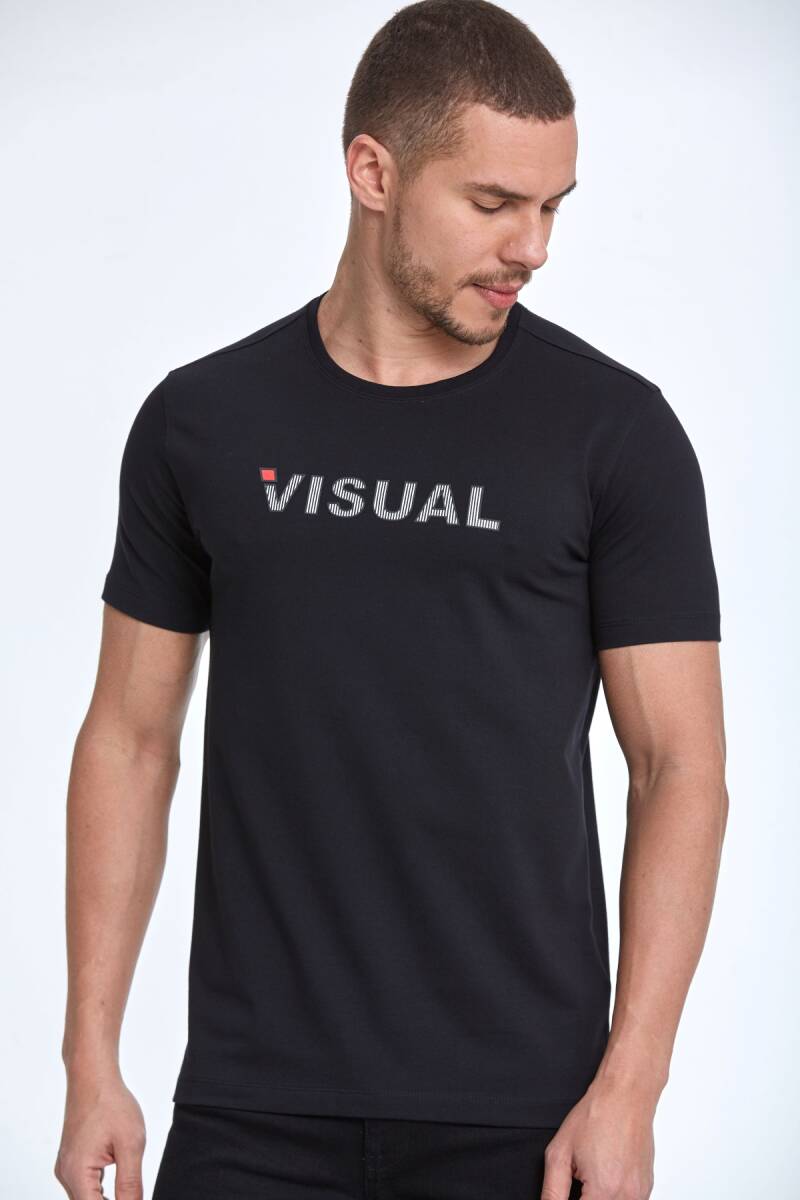Rosa Printed Men's T-Shirt Navy Blue - 1