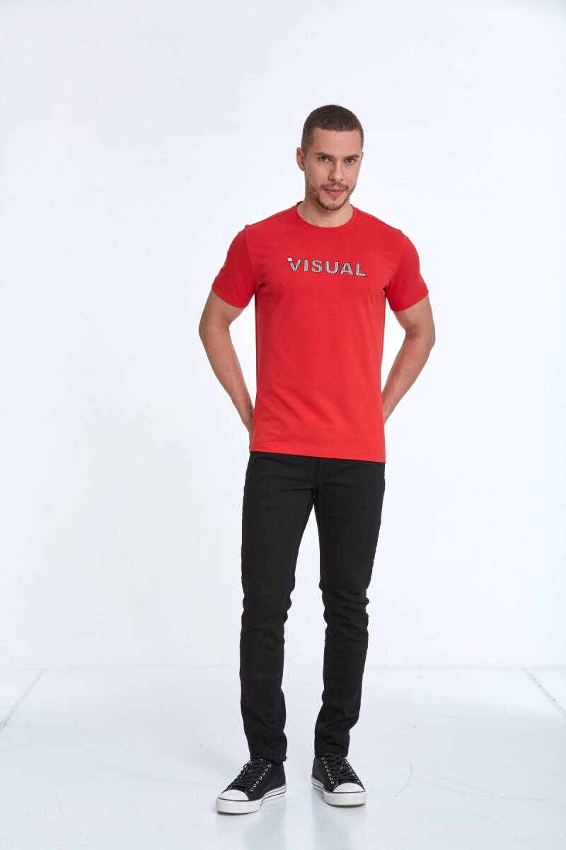 Rosa Printed Men's T-Shirt Red - 2
