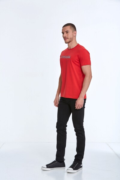 Rosa Printed Men's T-Shirt Red - 3