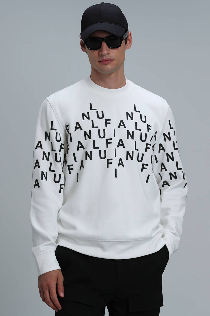 Rose Erkek Sweatshirt Kırık Beyaz - 1