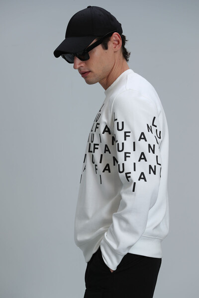 Rose Erkek Sweatshirt Kırık Beyaz - 5