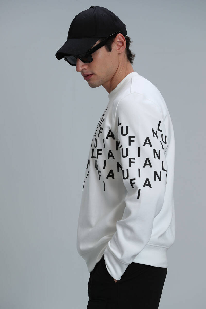Rose Erkek Sweatshirt Kırık Beyaz - 5