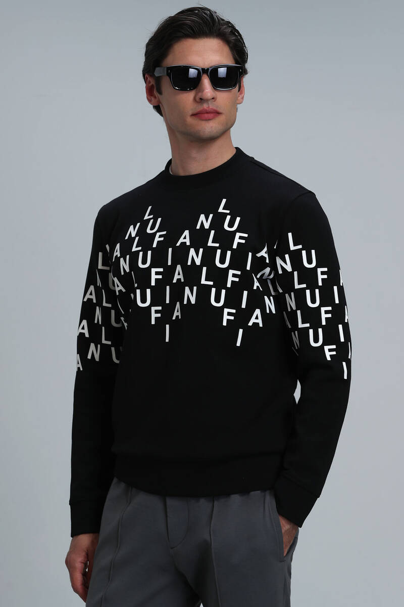 Rose Erkek Sweatshirt Siyah - 1