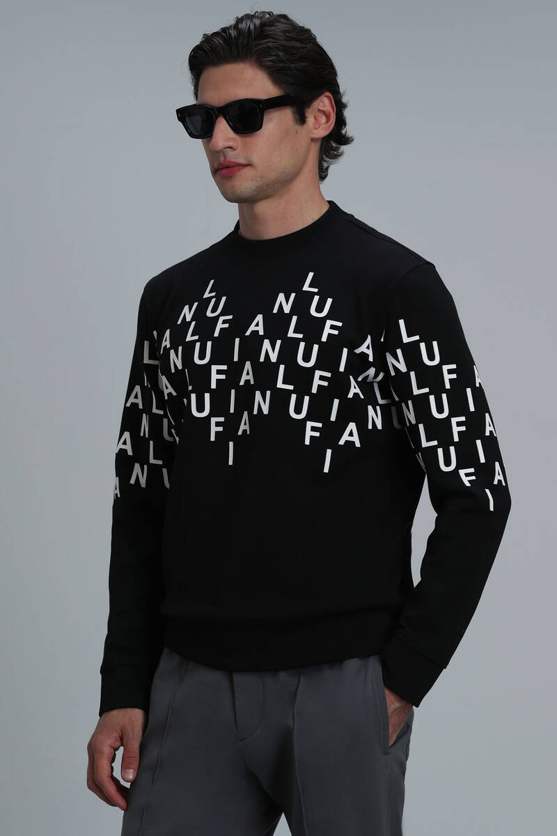 Rose Erkek Sweatshirt Siyah - 5