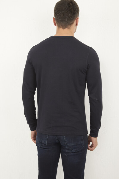 Round Neck Basic Sweatshirt - Thumbnail