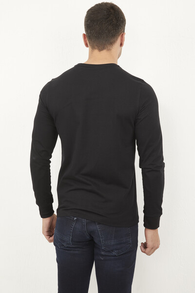 Round Neck Basic Sweatshirt - Thumbnail