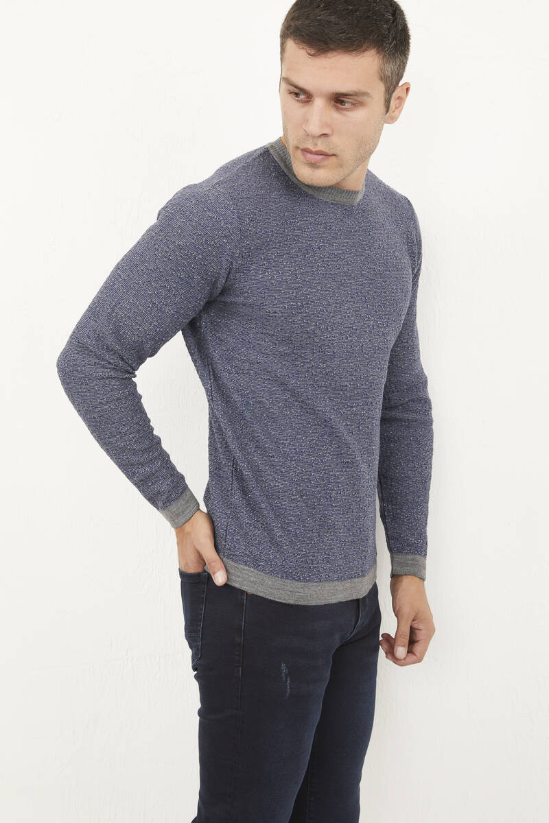 Round Neck Plain Knitwear Sweater