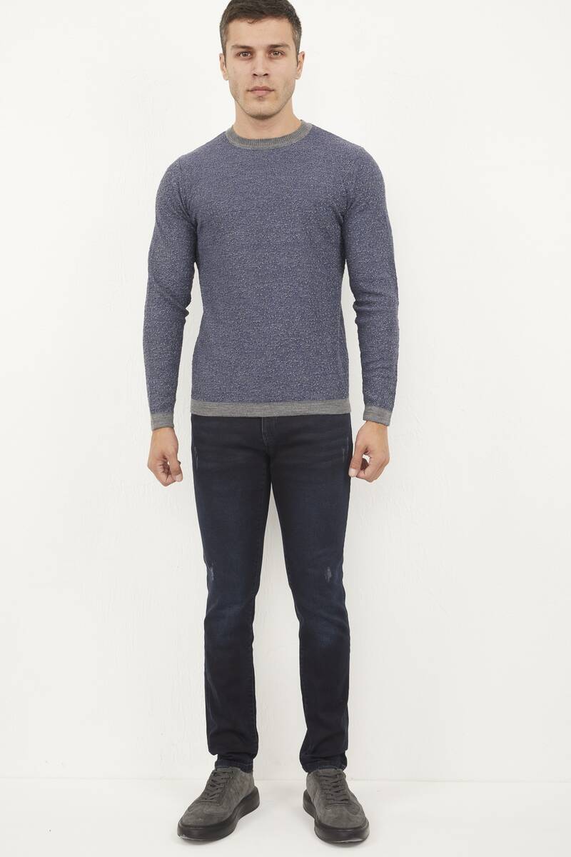 Round Neck Plain Knitwear Sweater