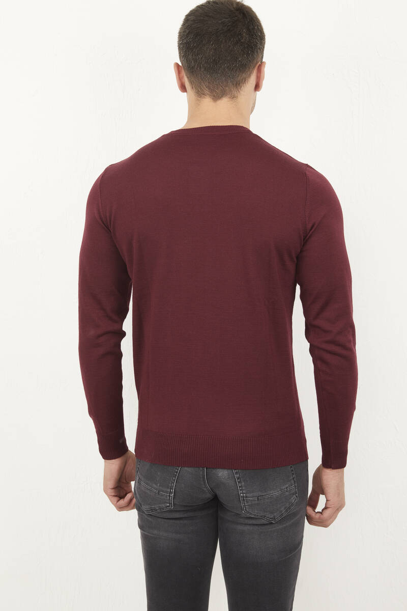 Round Neck Plain Men's Knitwear Sweater