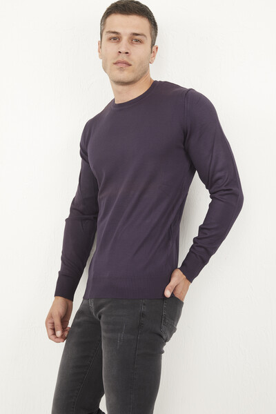 VOLTAJ - Round Neck Plain Men's Knitwear Sweater (1)