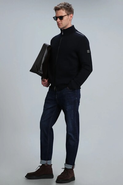 Royal Men's Cardigan Navy Blue - 4