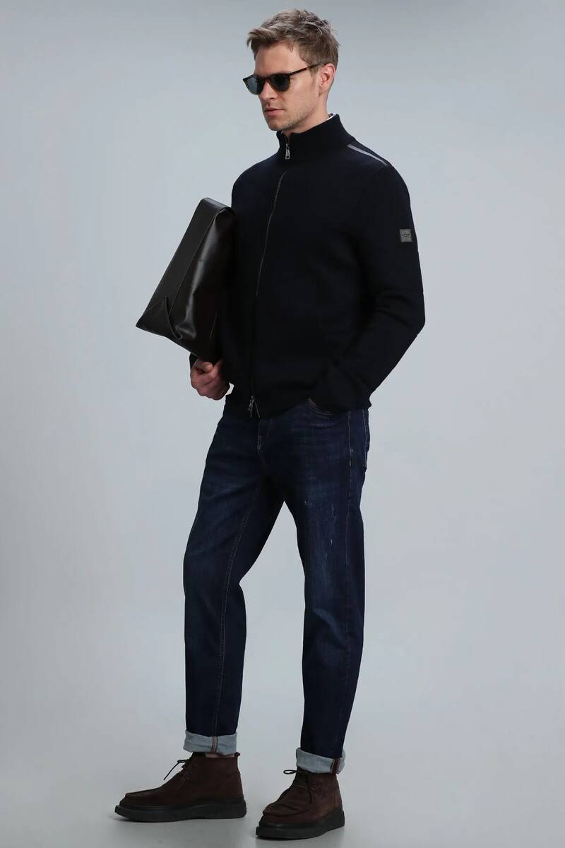 Royal Men's Cardigan Navy Blue - 4