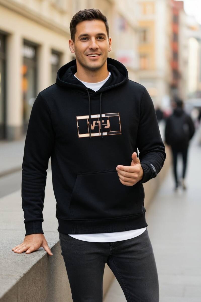 Sandro Hooded Men's Sweatshirt Black - 3