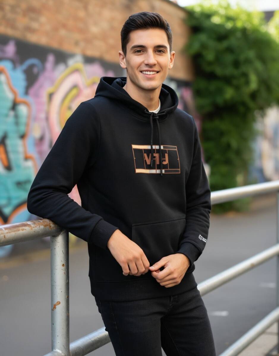 Sandro Kapüşonlu Erkek Sweatshirt Siyah - 1