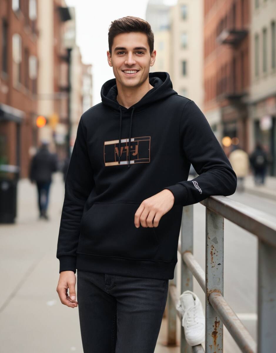 Sandro Kapüşonlu Erkek Sweatshirt Siyah - 2