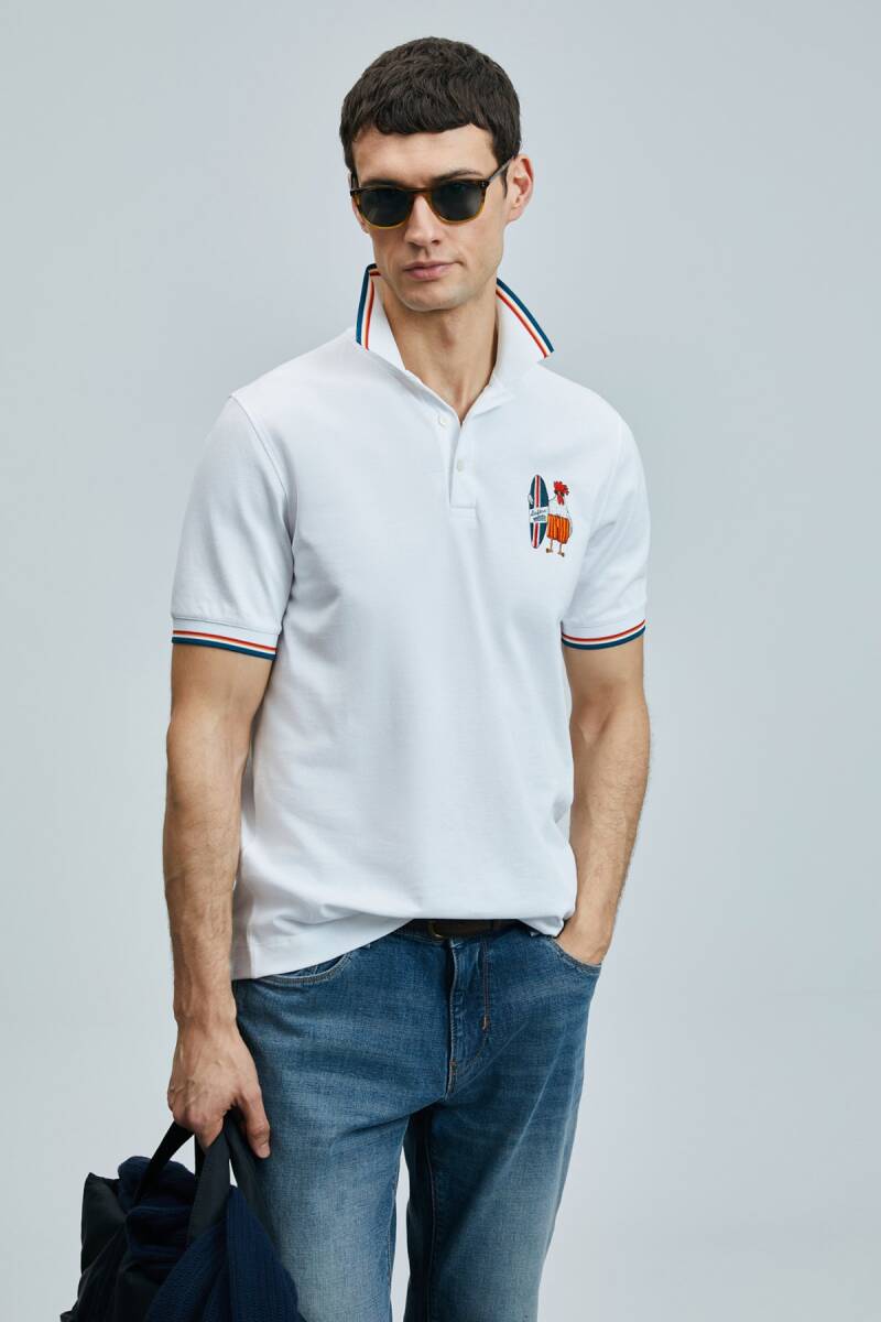 Sansa Smart Erkek Polo Tişört Beyaz - 5