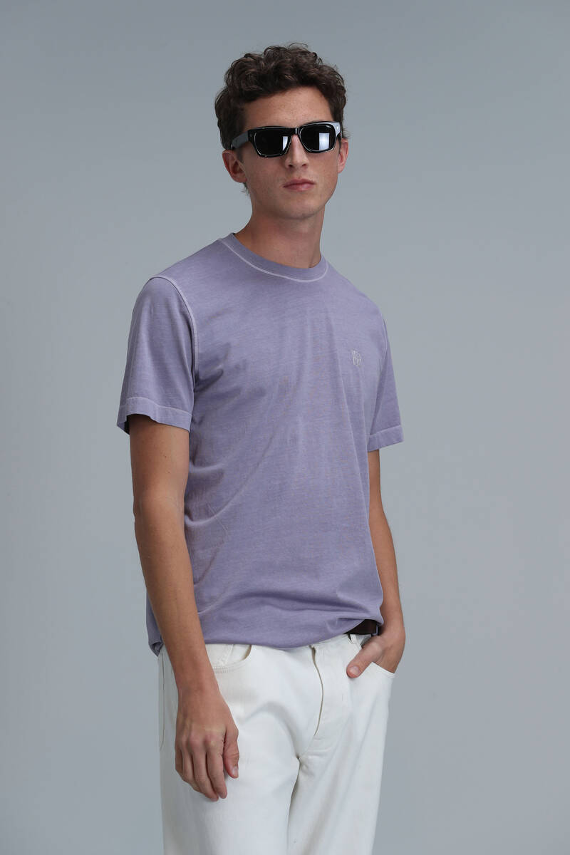 Sarder Erkek Basic Tişört Lila - 5