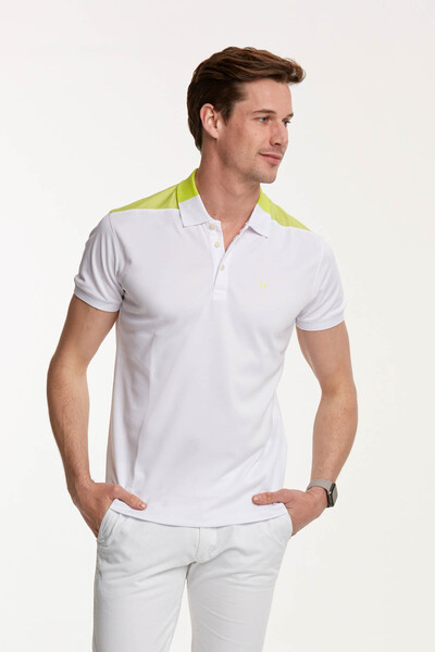VOLTAJ - Shoulder and Collar Pieced Polo Neck Men's T-Shirt