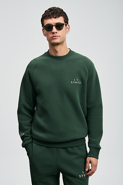 Sıgma Erkek Sweatshirt Çimen Yeşili - LUFIAN