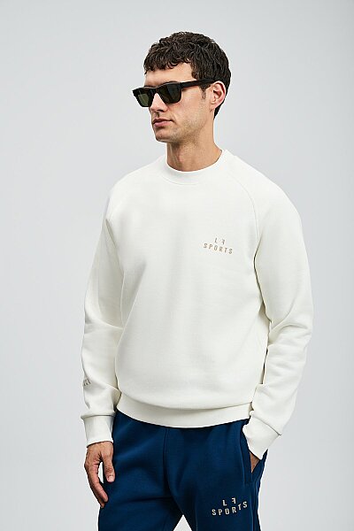 Sıgma Erkek Sweatshirt Kırık Beyaz - LUFIAN (1)