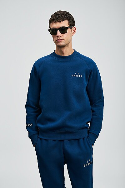 Sıgma Erkek Sweatshirt Saks - LUFIAN
