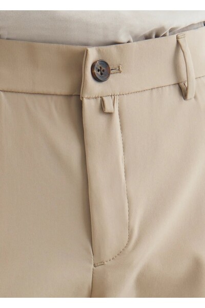 Sketch Beige Color Formal Shorts - 2