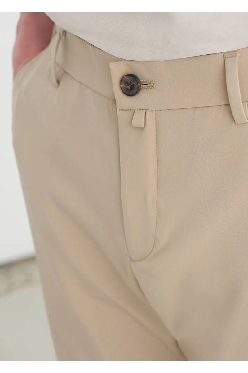 Sketch Beige Color Formal Shorts - 3