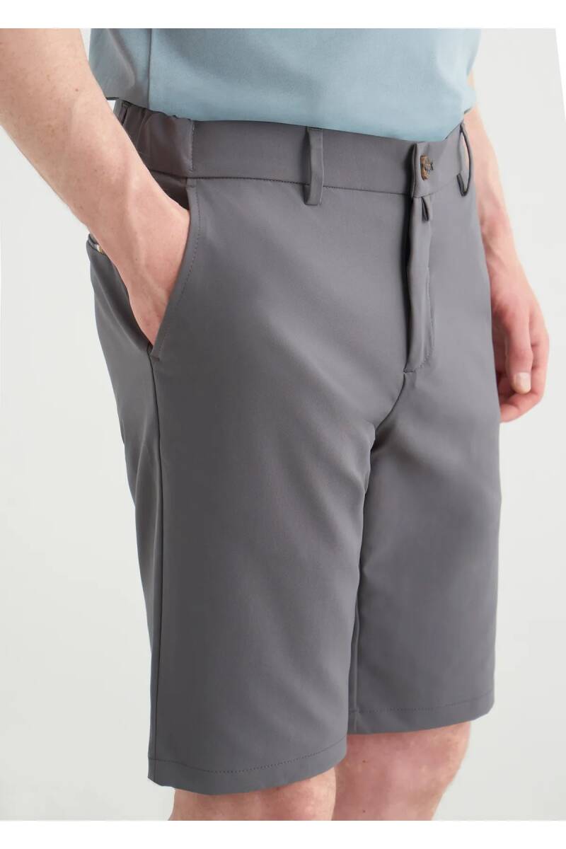 Sketch Gray Color Formal Shorts - 3