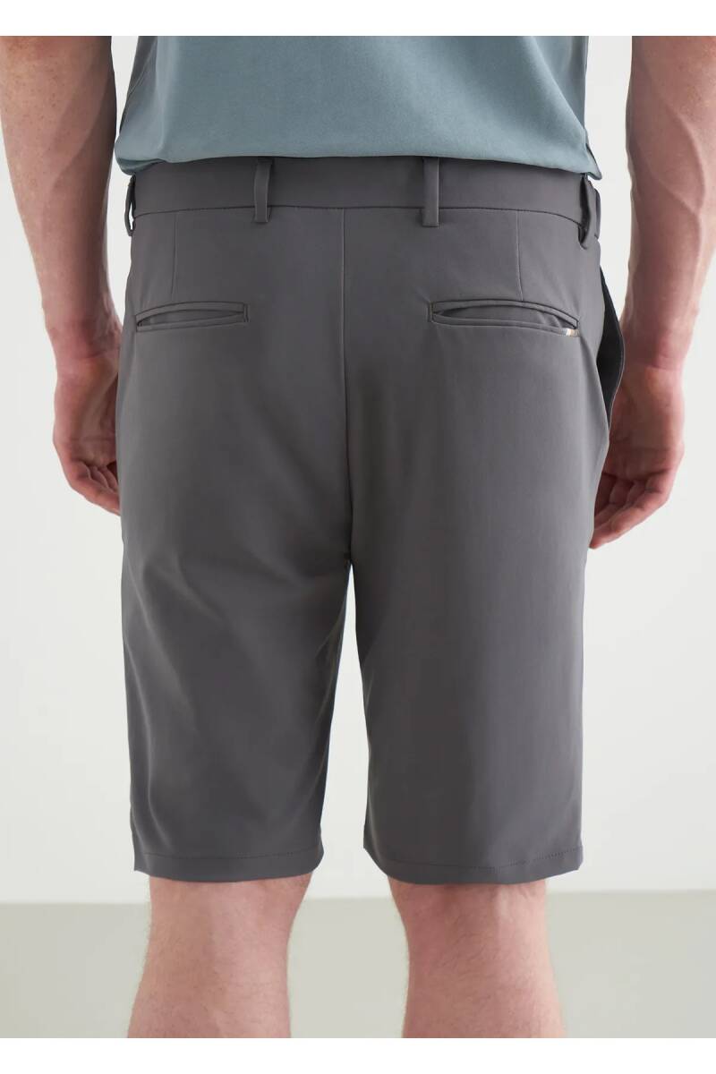 Sketch Gray Color Formal Shorts - 5