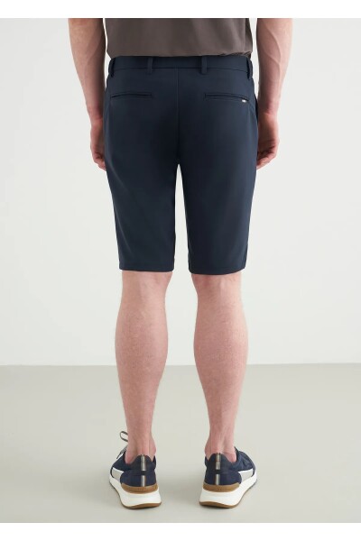 Sketch Navy Blue Color Formal Shorts - 5