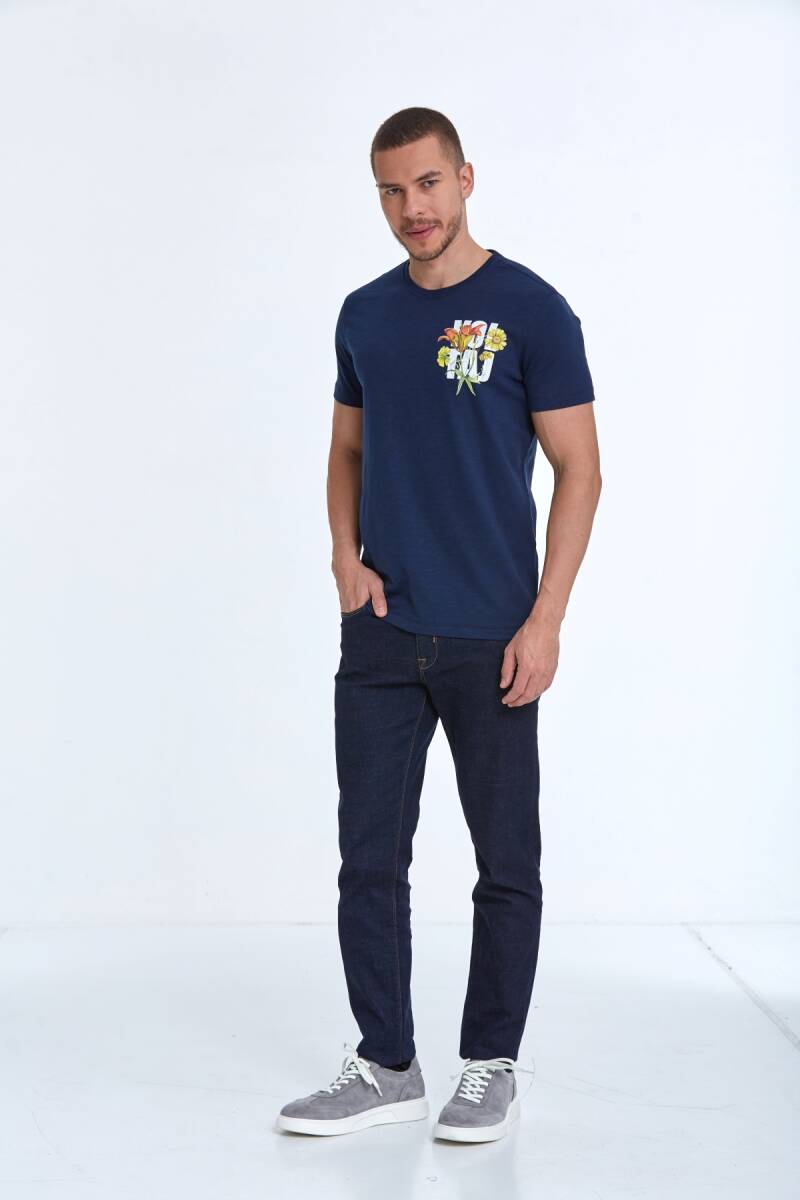 Sky Printed Men's T-Shirt Navy Blue - 2
