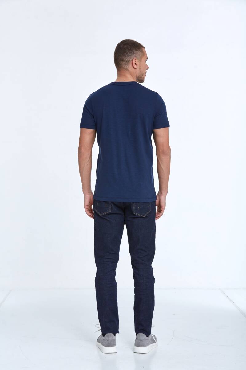Sky Printed Men's T-Shirt Navy Blue - 5