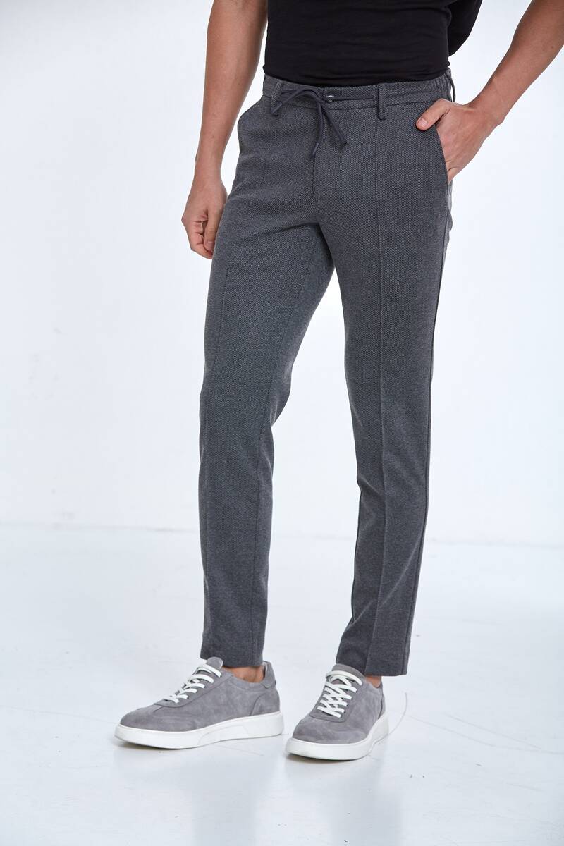 Slim Fit Knitted Men's Jogger Pants - 11