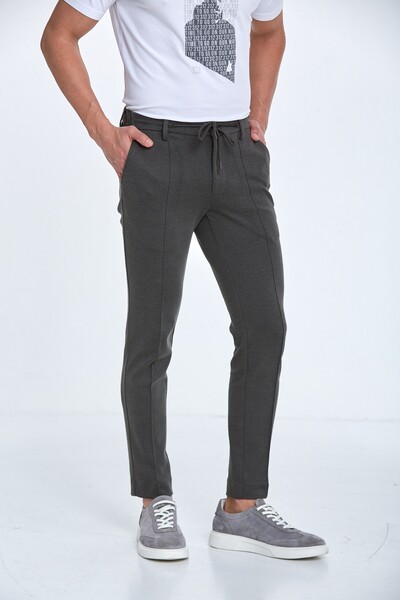 Slim Fit Knitted Men's Jogger Pants - 17