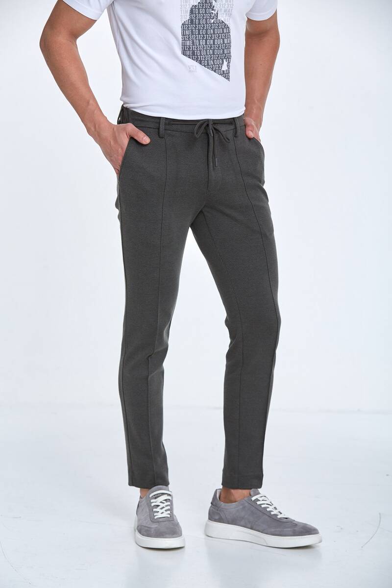Slim Fit Knitted Men's Jogger Pants - 17