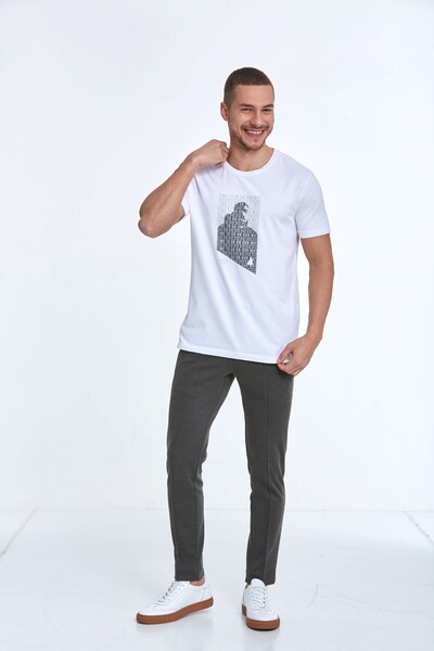 Slim Fit Knitted Men's Jogger Pants - 16