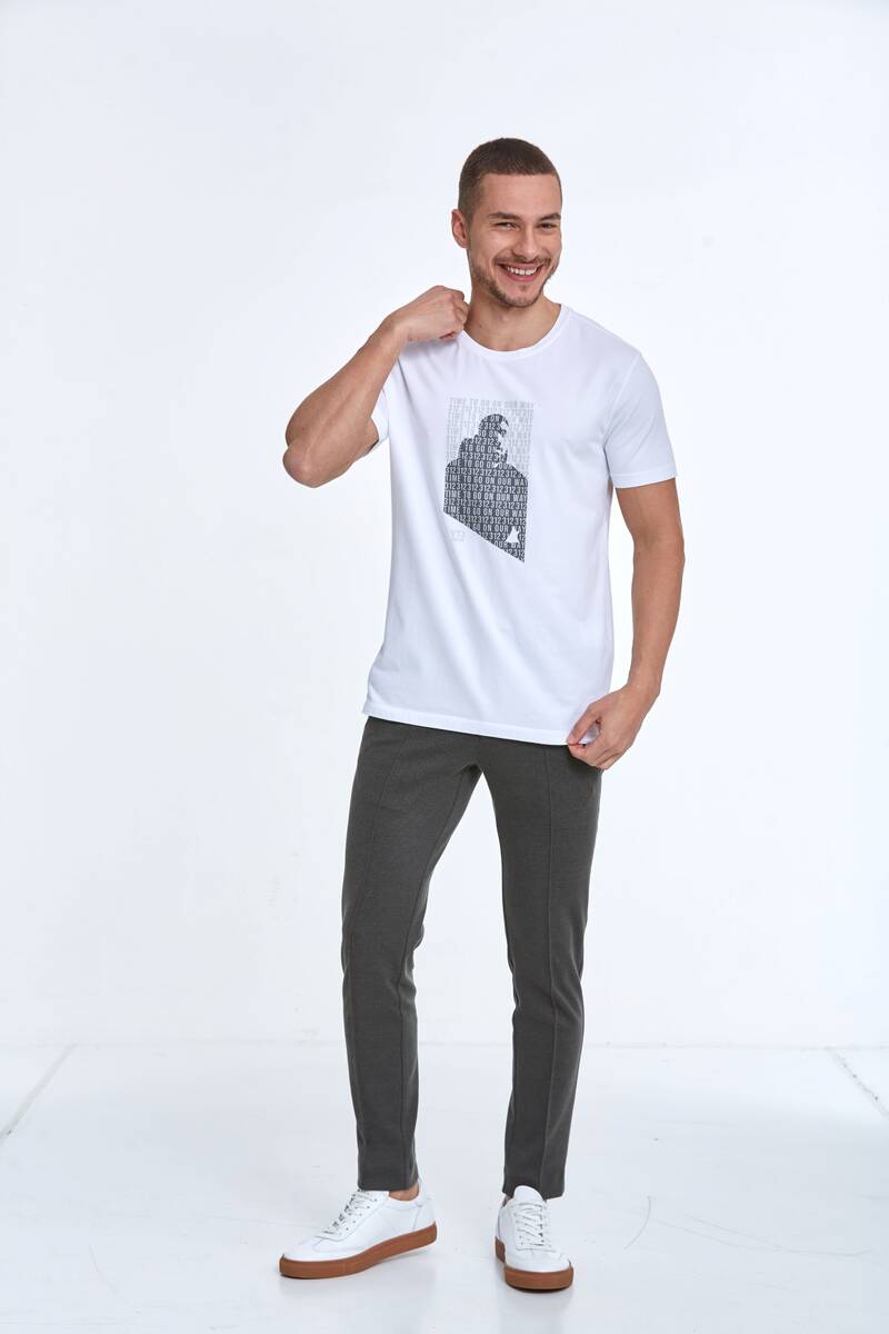 Slim Fit Knitted Men's Jogger Pants - 16