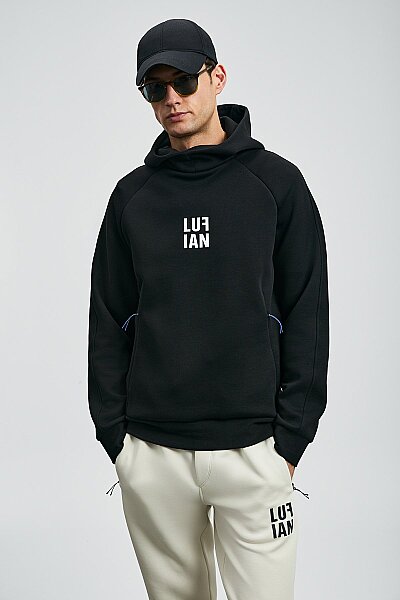 Snow Erkek Sweatshirt Siyah - LUFIAN