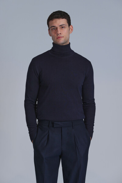 Soil Men's Sweater Navy Blue - LUFIAN