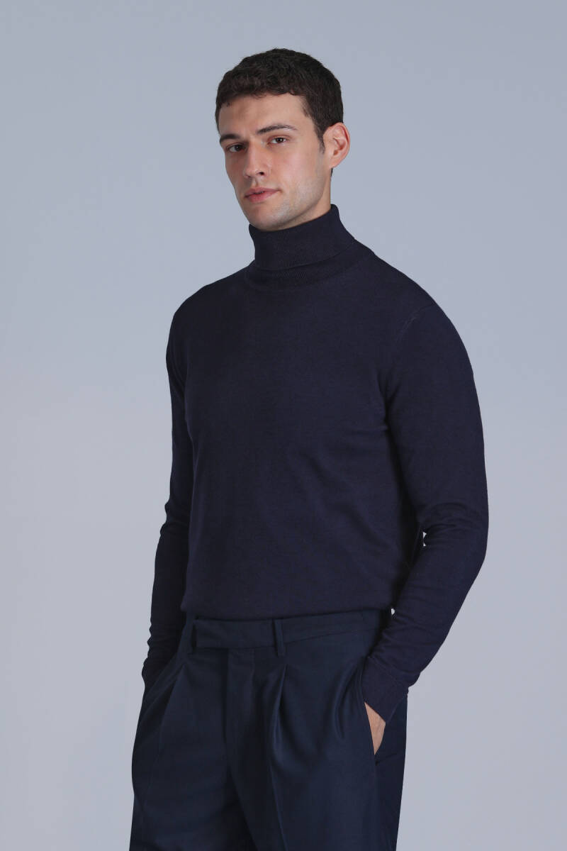 Soil Men's Sweater Navy Blue - 5