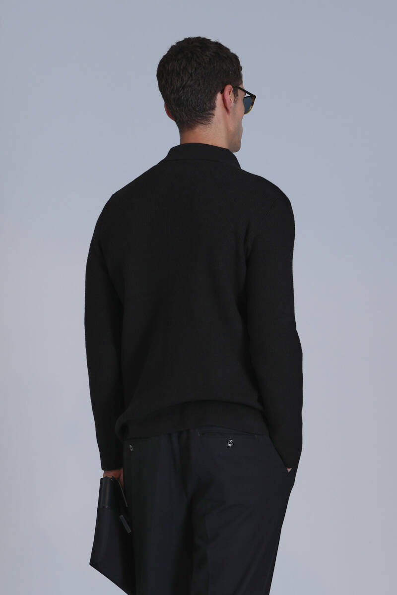 Solid Erkek Hırka Siyah - 6