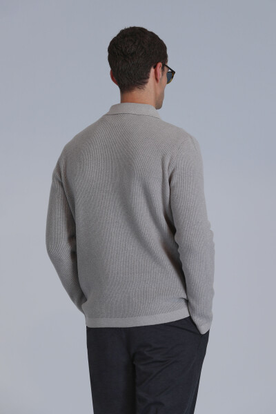 Solid Erkek Hırka Vizon - 6