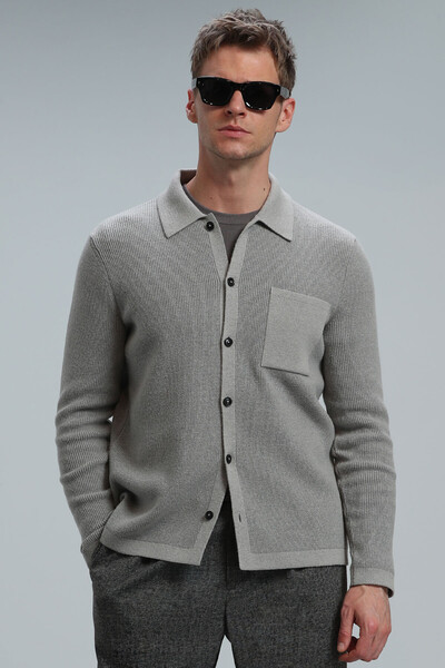 Solid Men's Cardigan Mink 