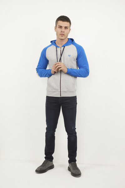 South Kapüşonlu Erkek Sweatshirt Gri - 1
