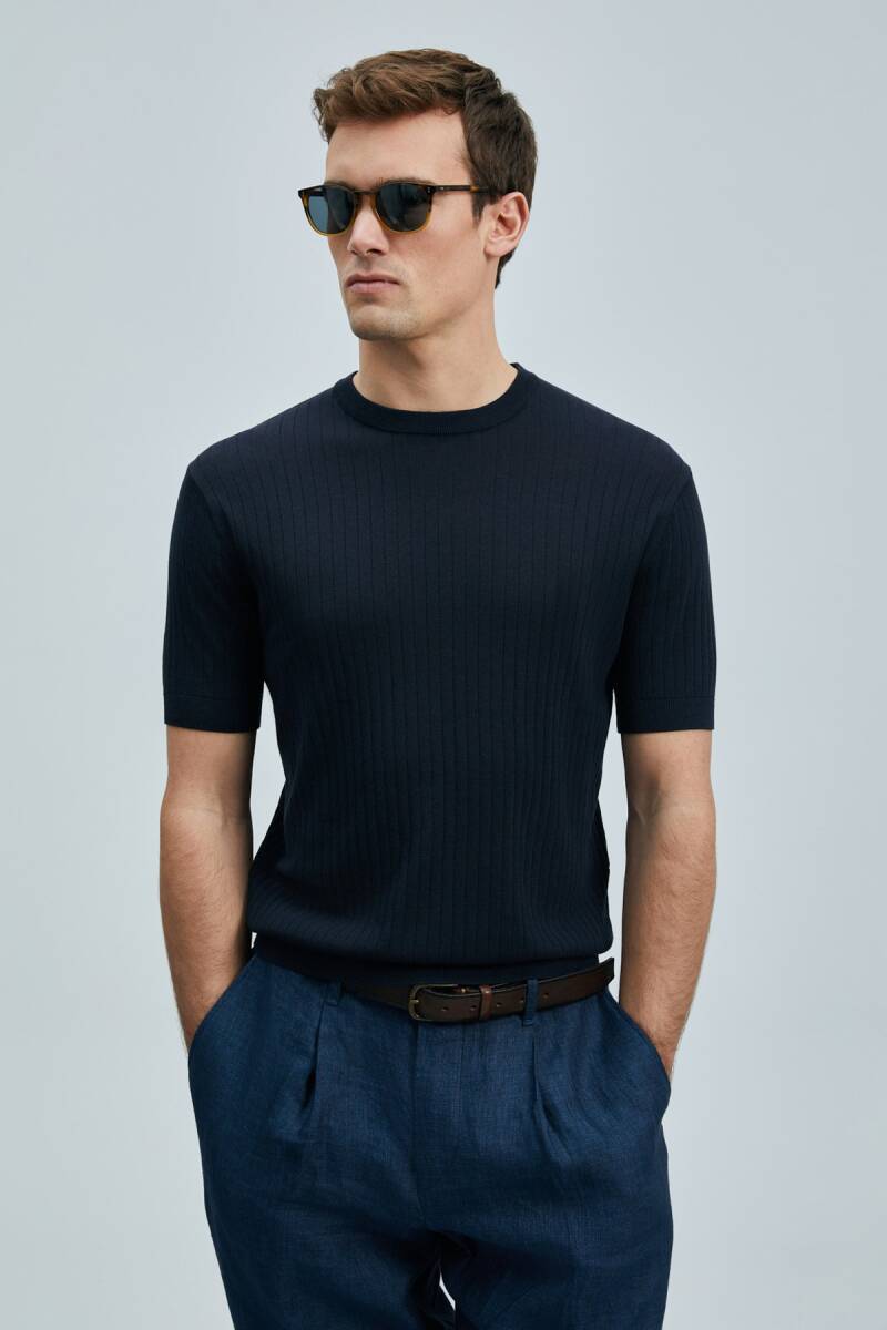 Spear Erkek Pamuklu Kazak Koyu Lacivert - 5