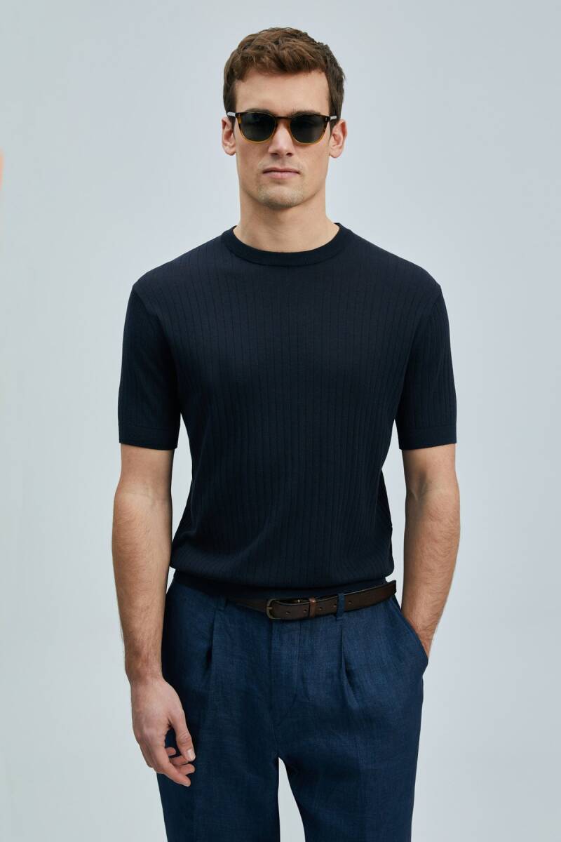 Spear Erkek Pamuklu Kazak Koyu Lacivert - 1